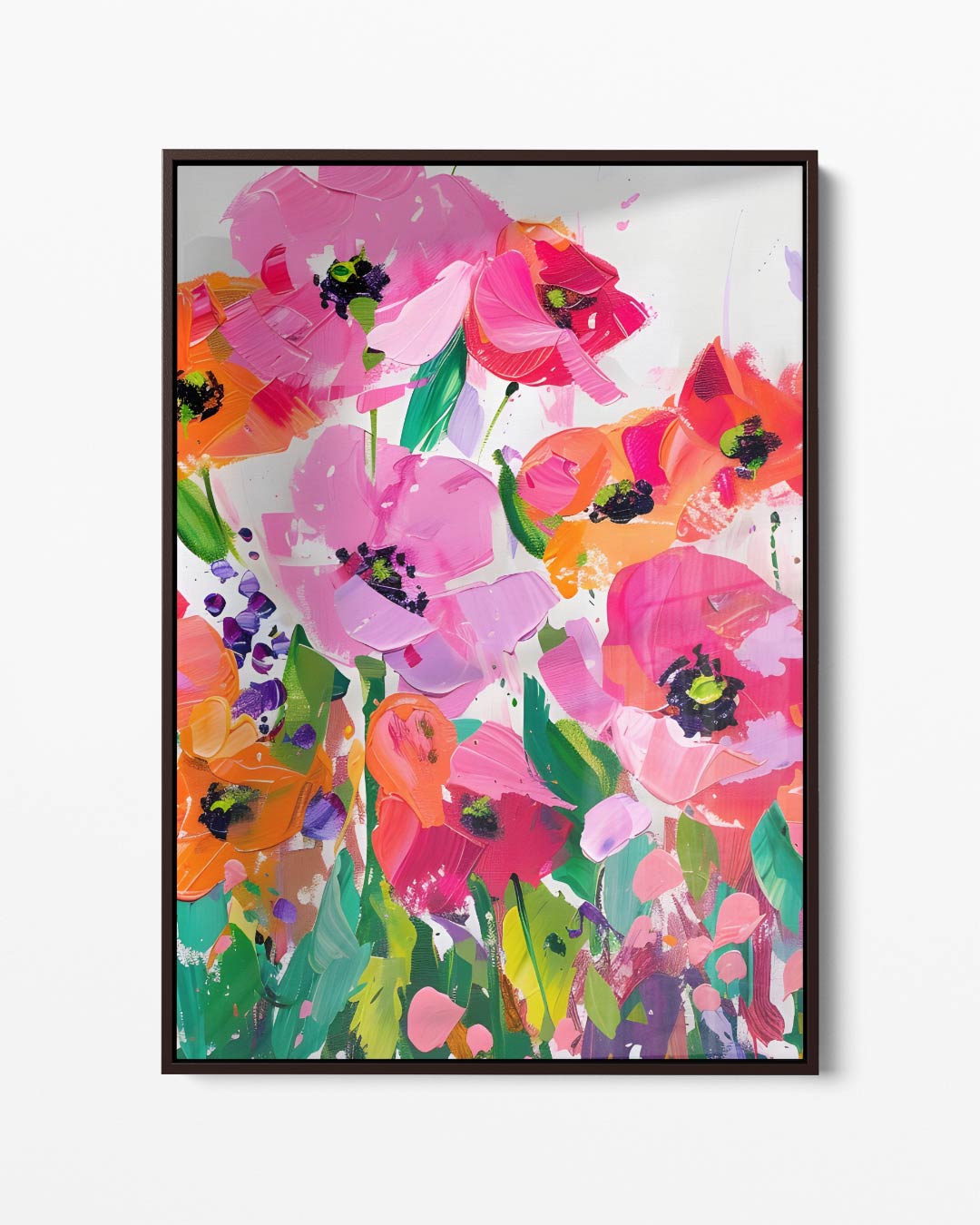 Bloemenveld in Vrolijke Kleuren Kunstwerk-canvas-dibond-plexiglas-wanddecoratie-WallArtistic