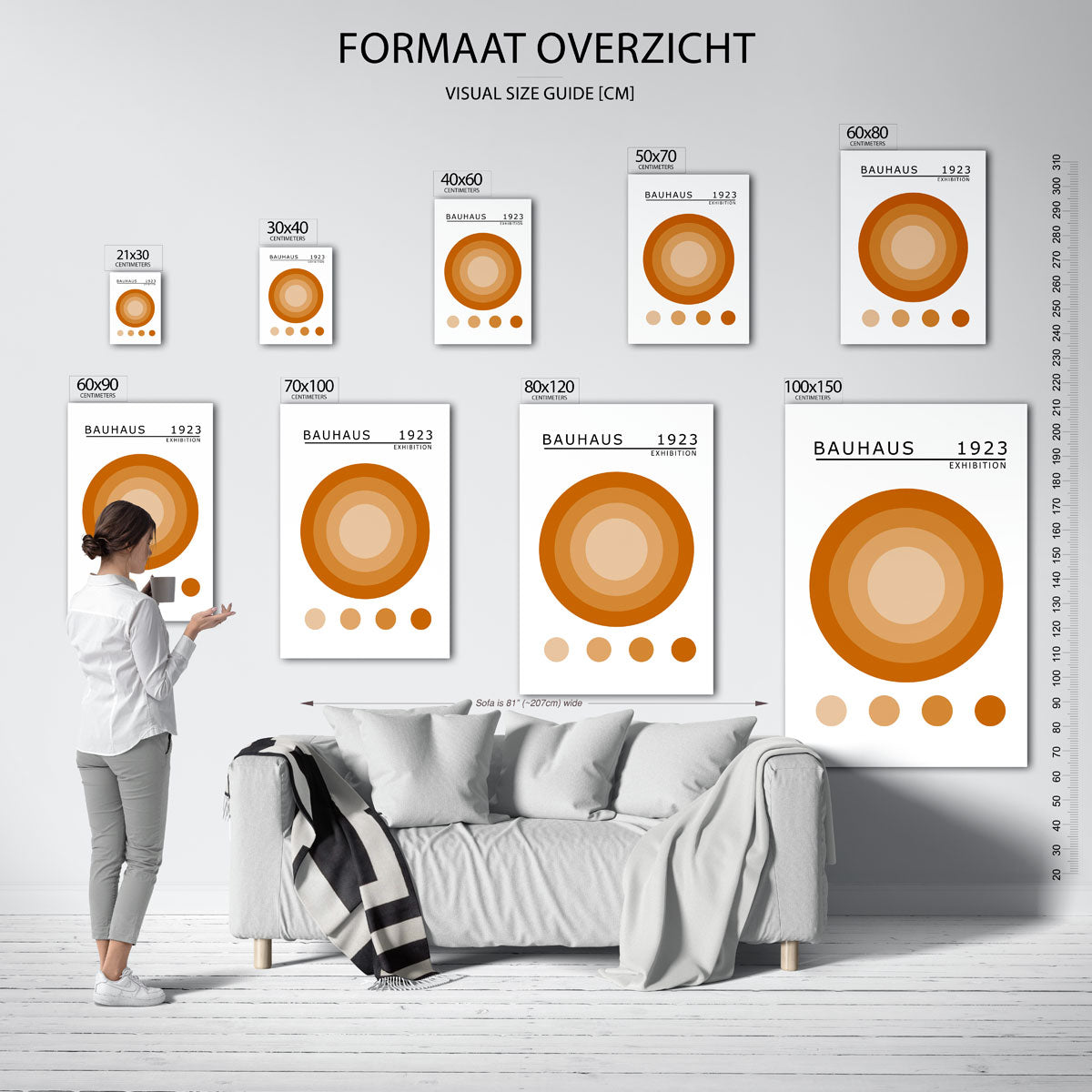 Cirkelpatroon en lijnen Poster