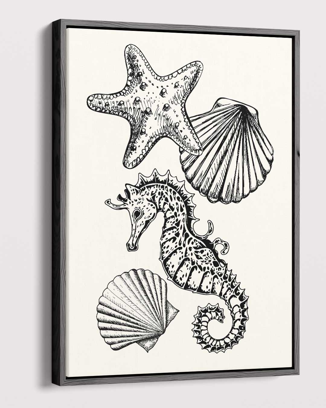 Zeeschatten Illustratie Kunstwerk-canvas-dibond-plexiglas-wanddecoratie-WallArtistic