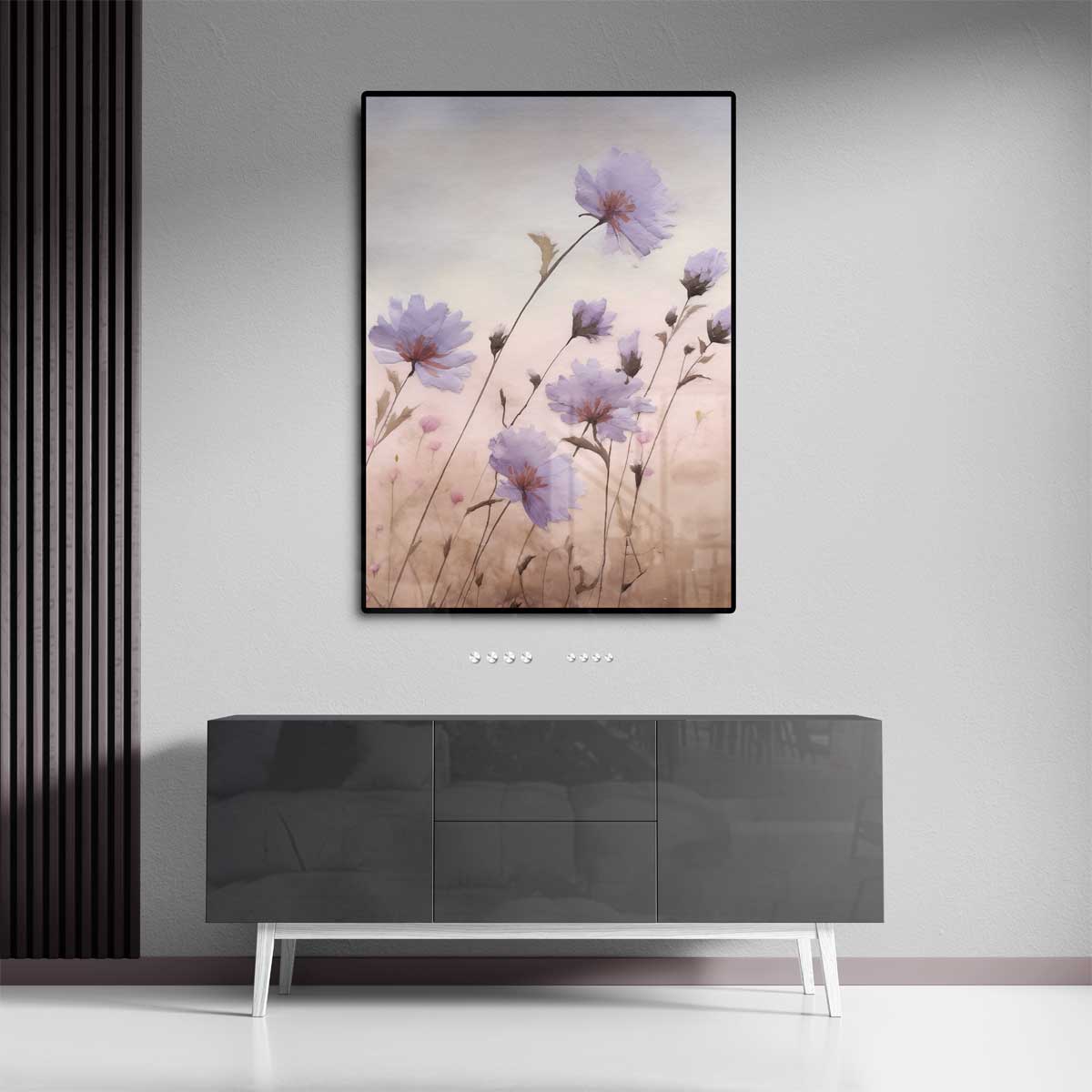 Zacht Lila Bloemenveld Kunstwerk-canvas-dibond-plexiglas-wanddecoratie-WallArtistic