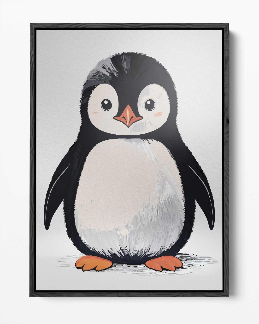 Schattige Pinguïn Illustratie Kunstwerk-canvas-dibond-plexiglas-wanddecoratie-WallArtistic