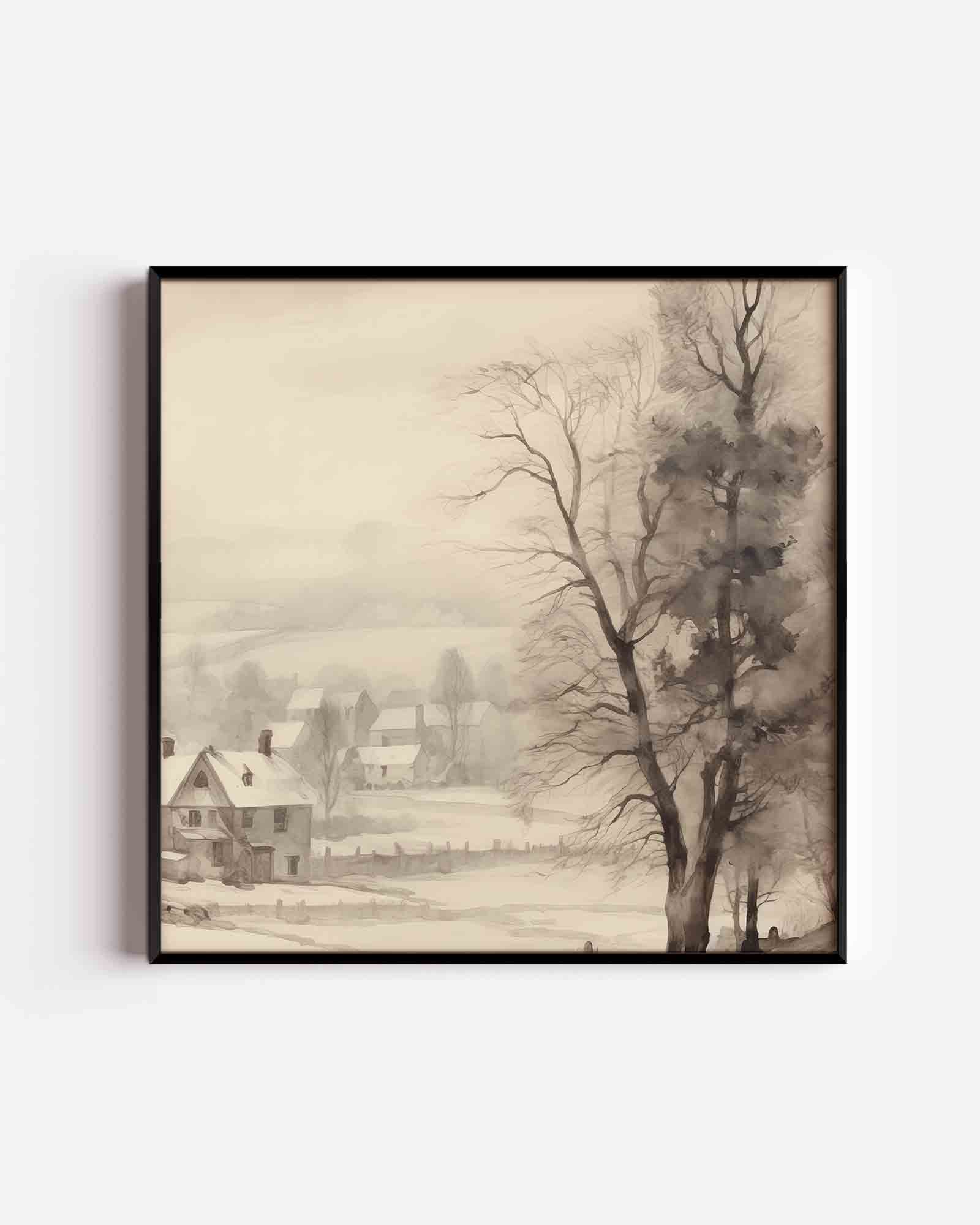 Winterlandschap met bomen Poster