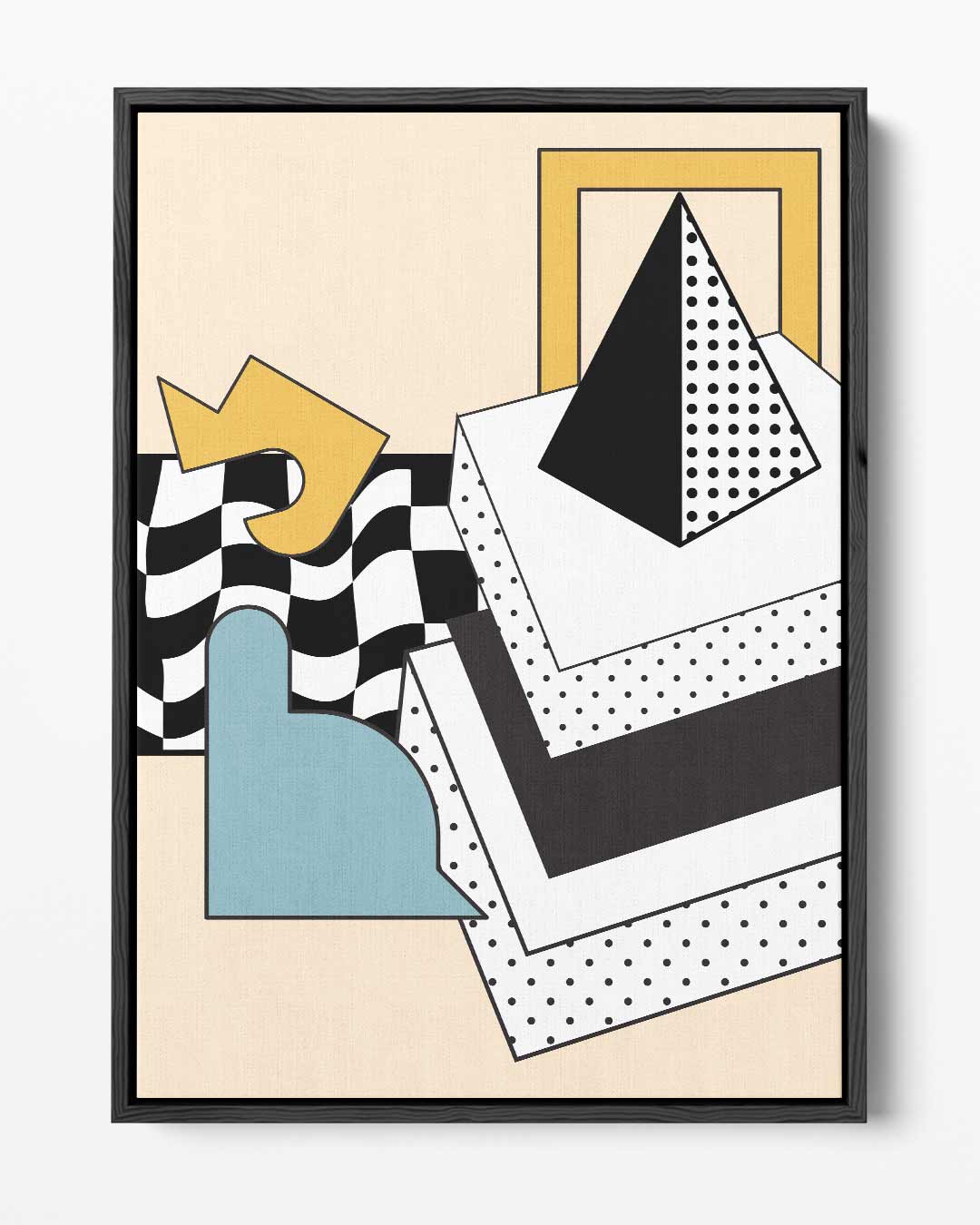 Vrolijke Geometrie Kunstwerk-canvas-dibond-plexiglas-wanddecoratie-WallArtistic