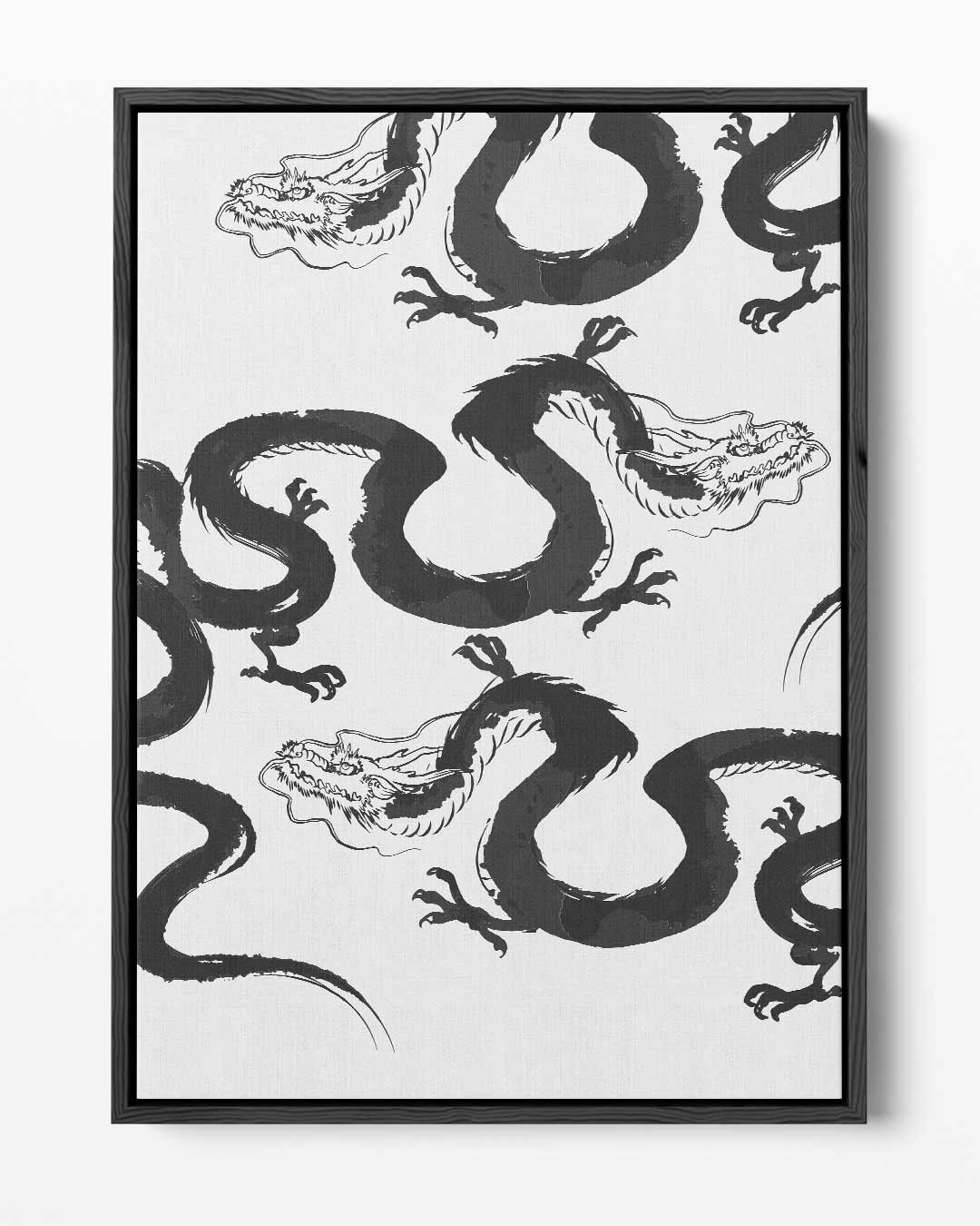 Dynamisch Drakenpatroon Kunstwerk-canvas-dibond-plexiglas-wanddecoratie-WallArtistic