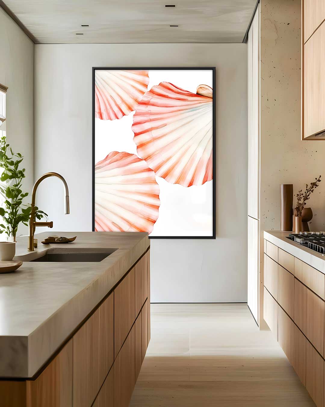 Schilderij van Schelpen Kunstwerk-canvas-dibond-plexiglas-wanddecoratie-WallArtistic
