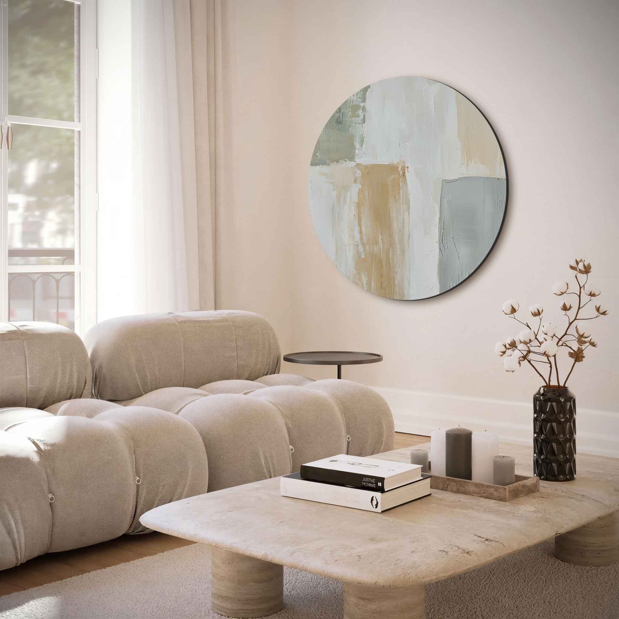 Abstracte beige Muurcirkel