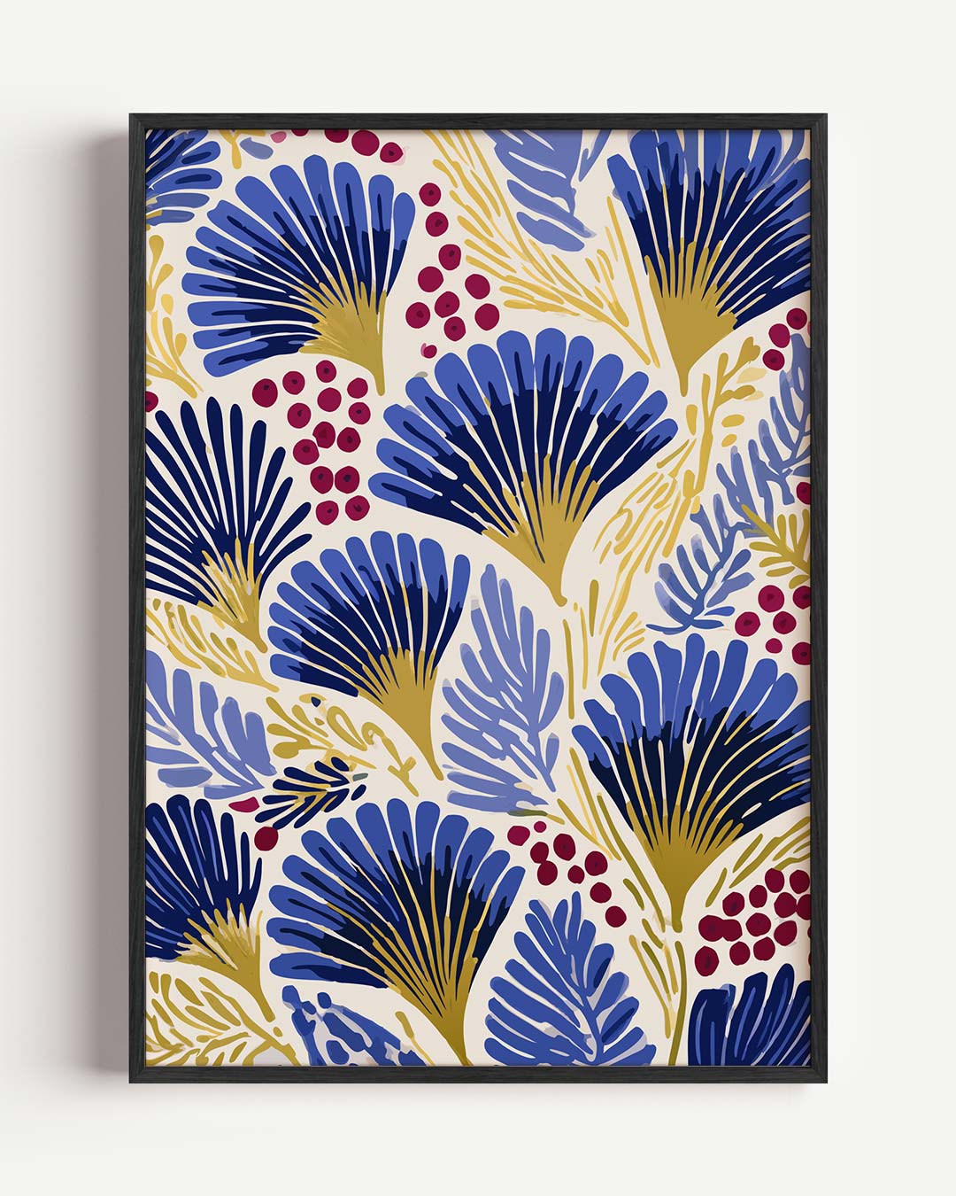 Botanische Blauwe Kunstposter