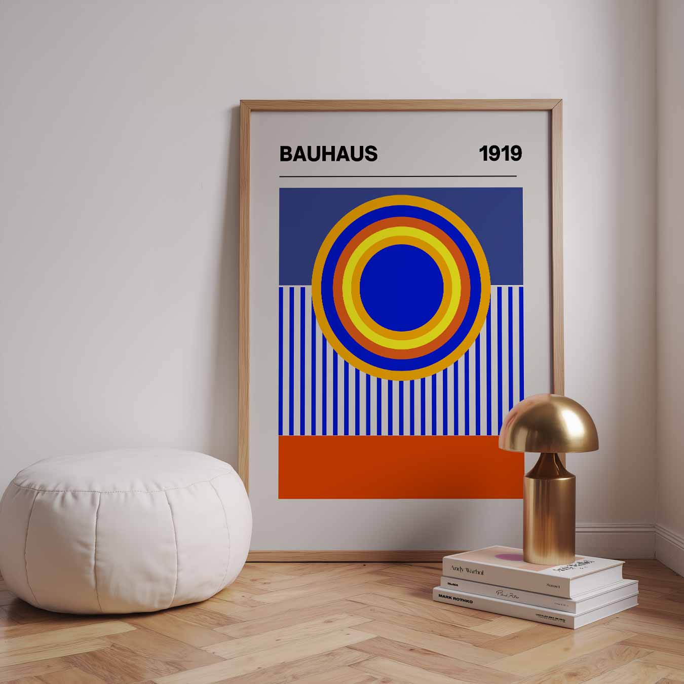 Retro Bauhaus Cirkelkunst Poster