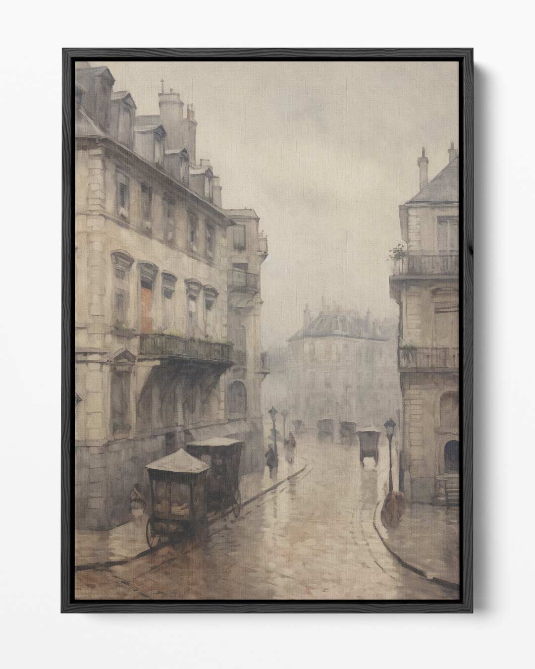 Mistige Straat in Parijs Kunstwerk-canvas-dibond-plexiglas-wanddecoratie-WallArtistic