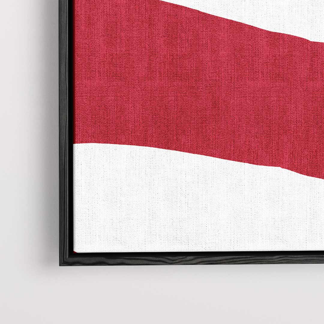Golvende Rode Lijnen Kunstwerk-canvas-dibond-plexiglas-wanddecoratie-WallArtistic