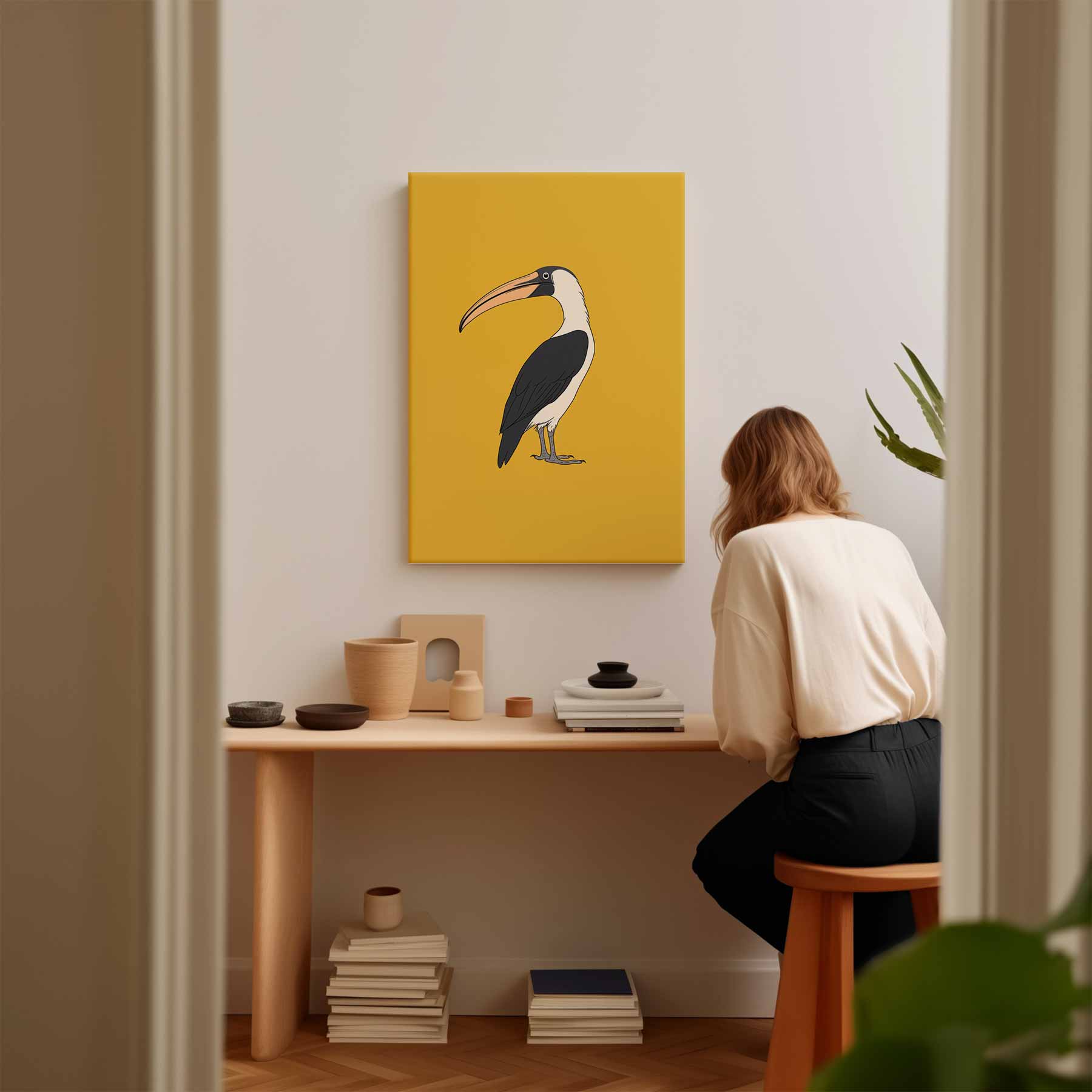 Kleurrijke Toekan Illustratie Kunstwerk-canvas-dibond-plexiglas-wanddecoratie-WallArtistic