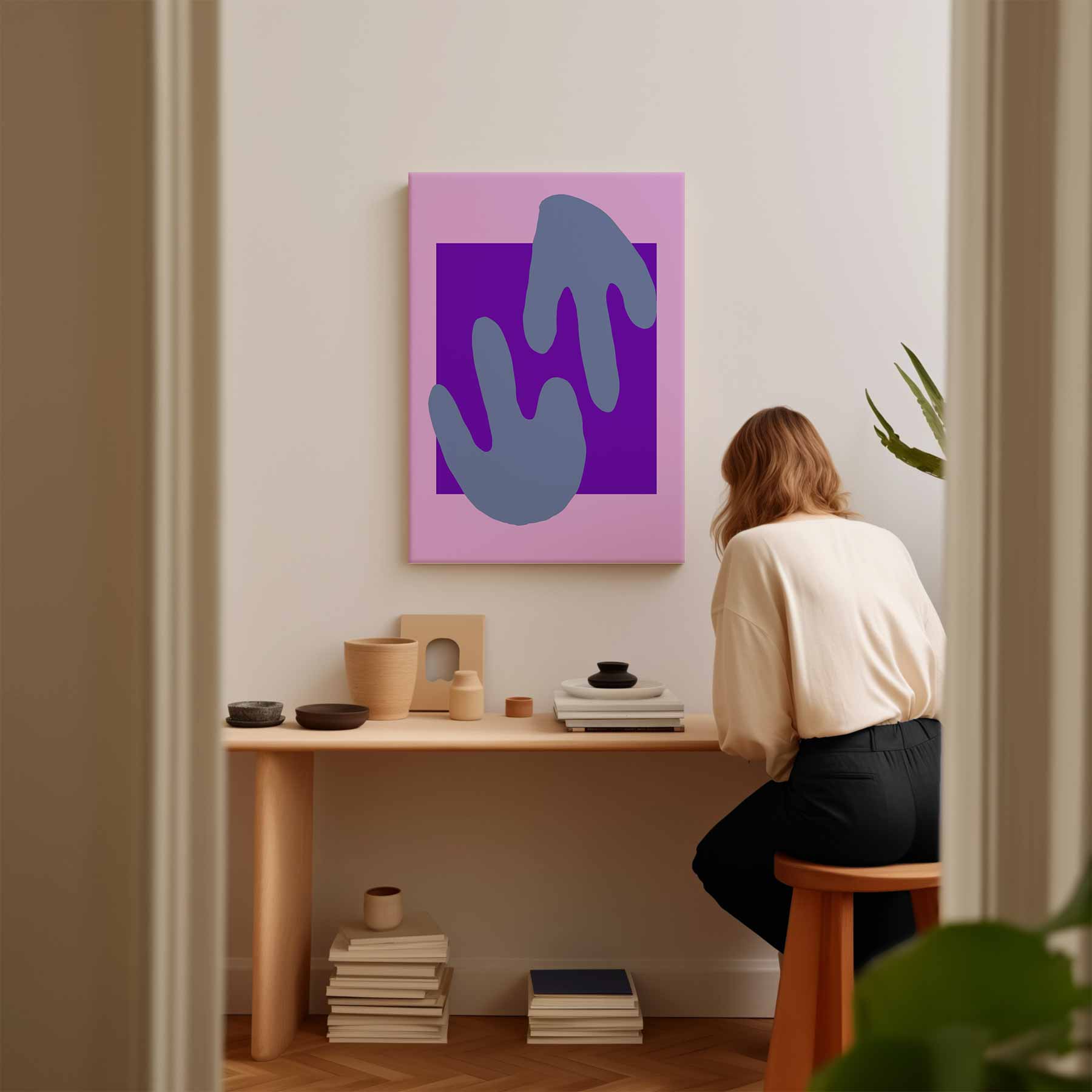 Abstracte Vormen in Pastel Kunstwerk-canvas-dibond-plexiglas-wanddecoratie-WallArtistic