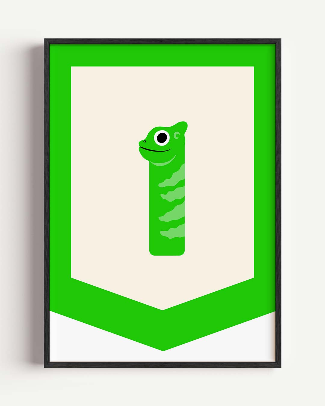 Vrolijke Kameleon Kunstposter