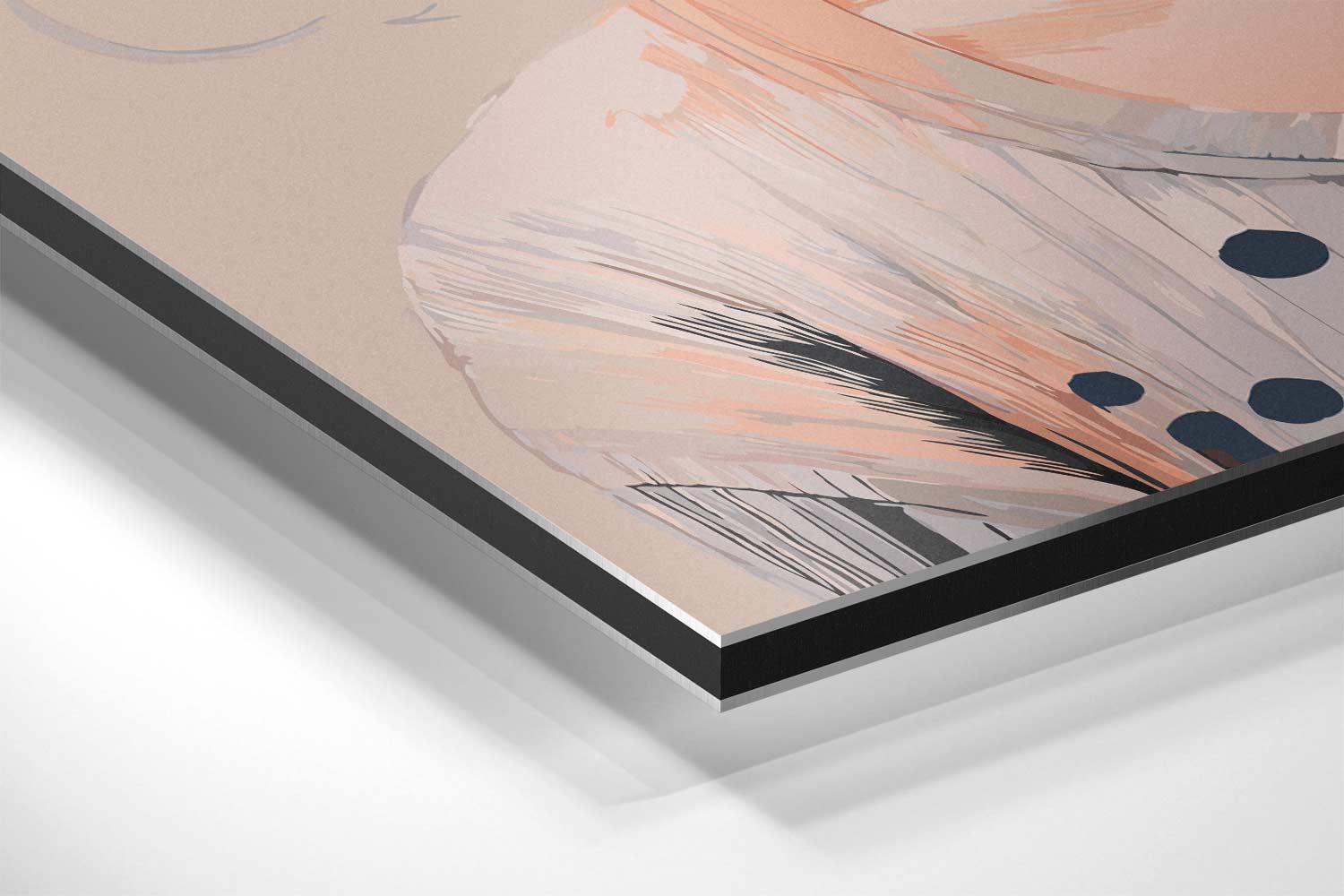 Meisje met Zwarte Boblijn Kunstwerk-canvas-dibond-plexiglas-wanddecoratie-WallArtistic