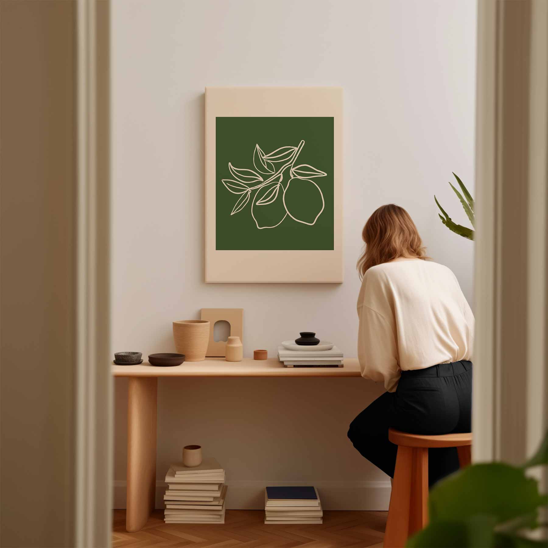 Minimalistische Citrustak Kunstwerk-canvas-dibond-plexiglas-wanddecoratie-WallArtistic