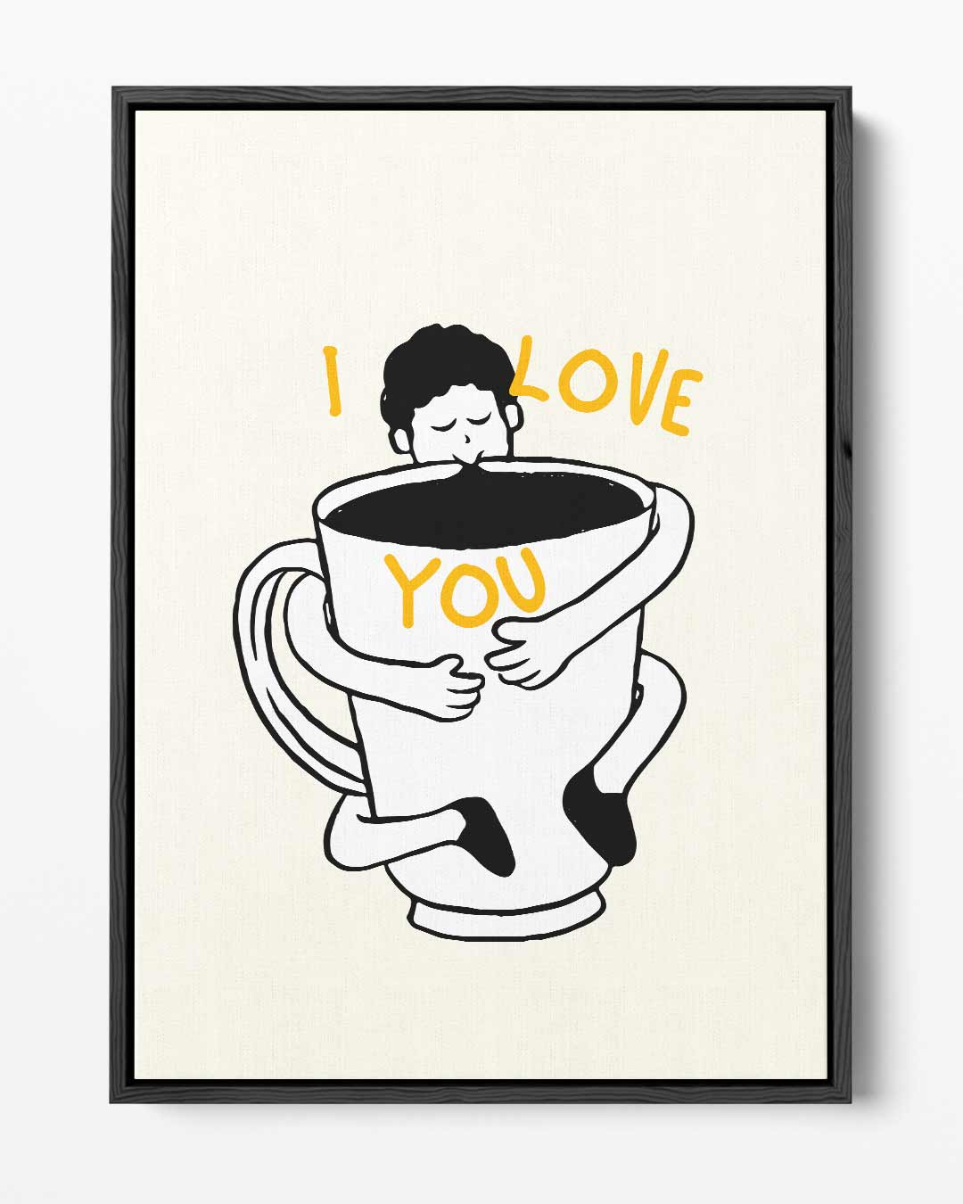 Koffieknuffel Illustratie Kunstwerk-canvas-dibond-plexiglas-wanddecoratie-WallArtistic