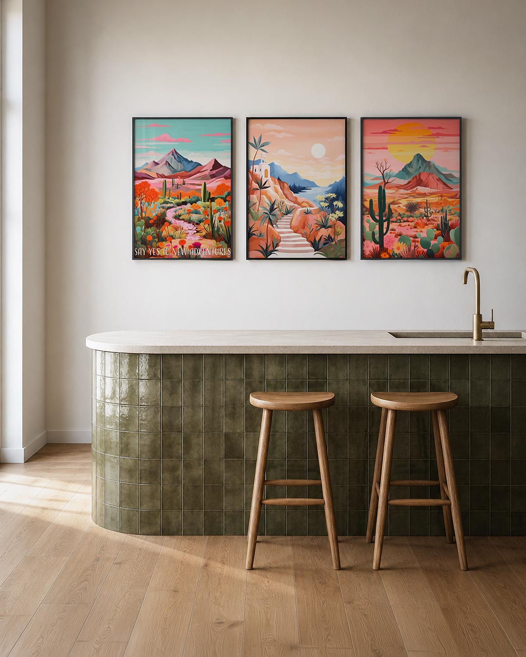 Kleurrijke bergen Posterset