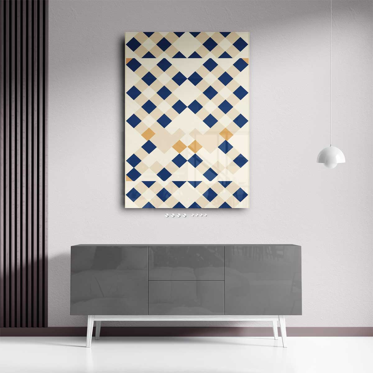 Geometrische Patronen Mozaïek Kunstwerk-canvas-dibond-plexiglas-wanddecoratie-WallArtistic