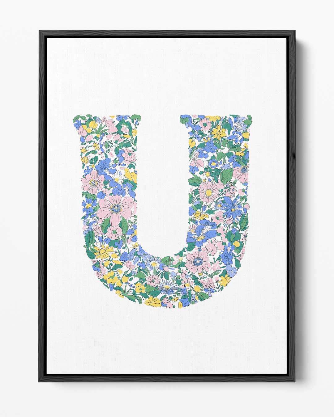 Bloemenletter U Kunstwerk-canvas-dibond-plexiglas-wanddecoratie-WallArtistic