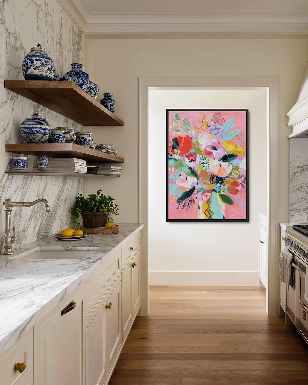 Kleurrijk bloemstuk Kunstwerk