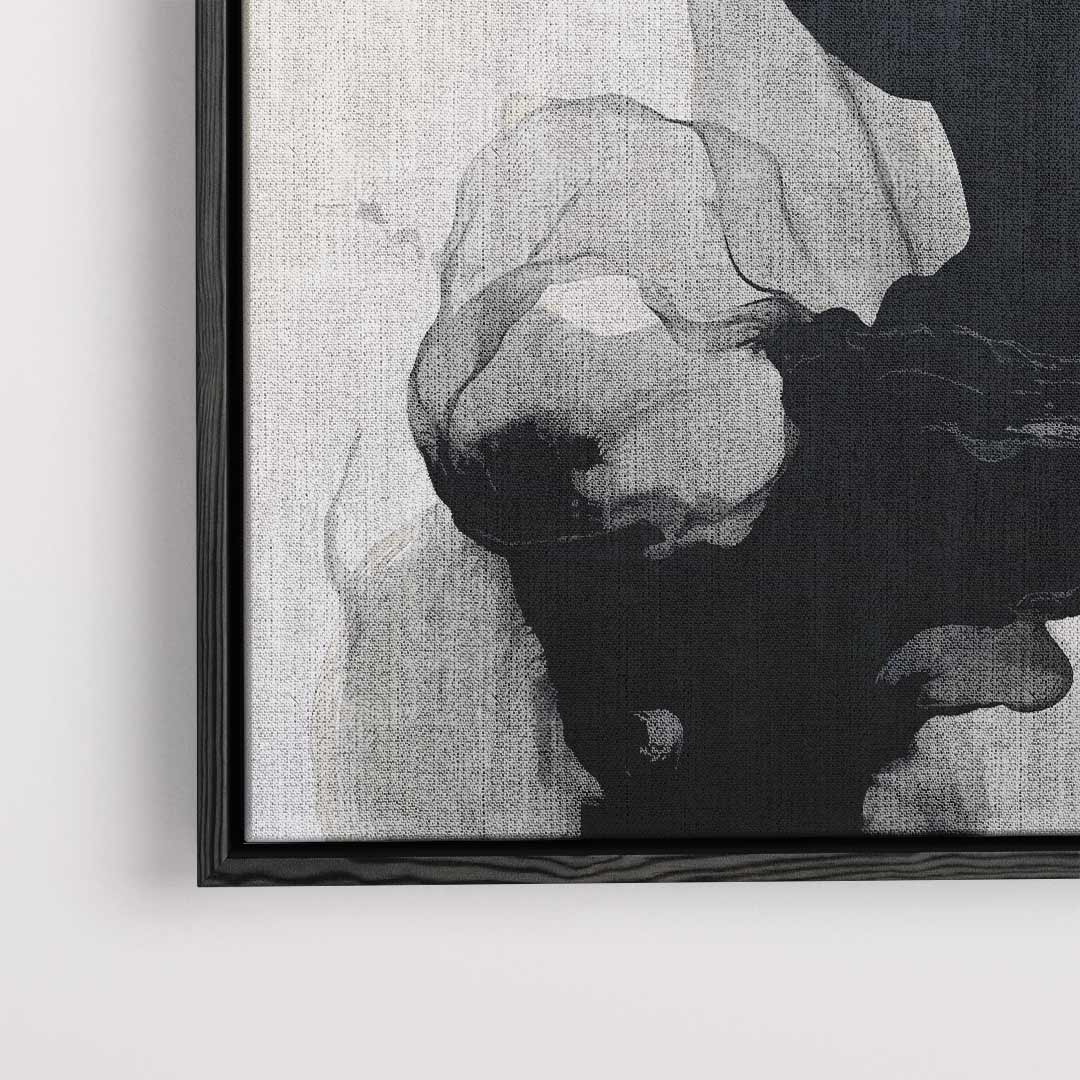Golvende Zwart-Witte Abstractie Kunstwerk-canvas-dibond-plexiglas-wanddecoratie-WallArtistic