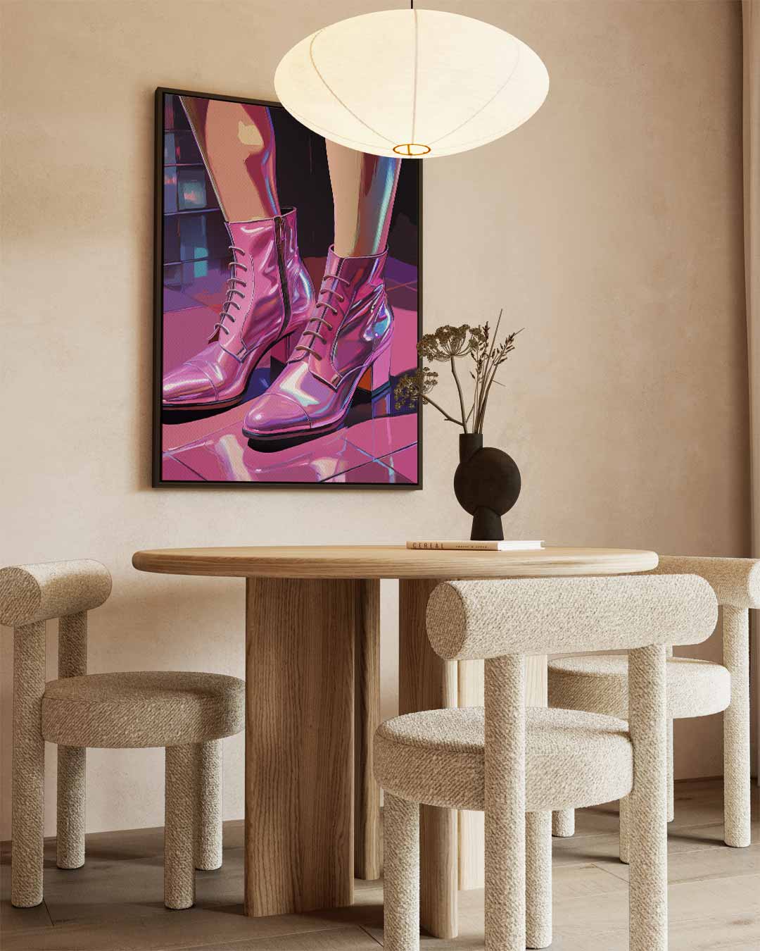 Stijlvolle Glanzende Enkellaarsjes Kunstwerk-canvas-dibond-plexiglas-wanddecoratie-WallArtistic