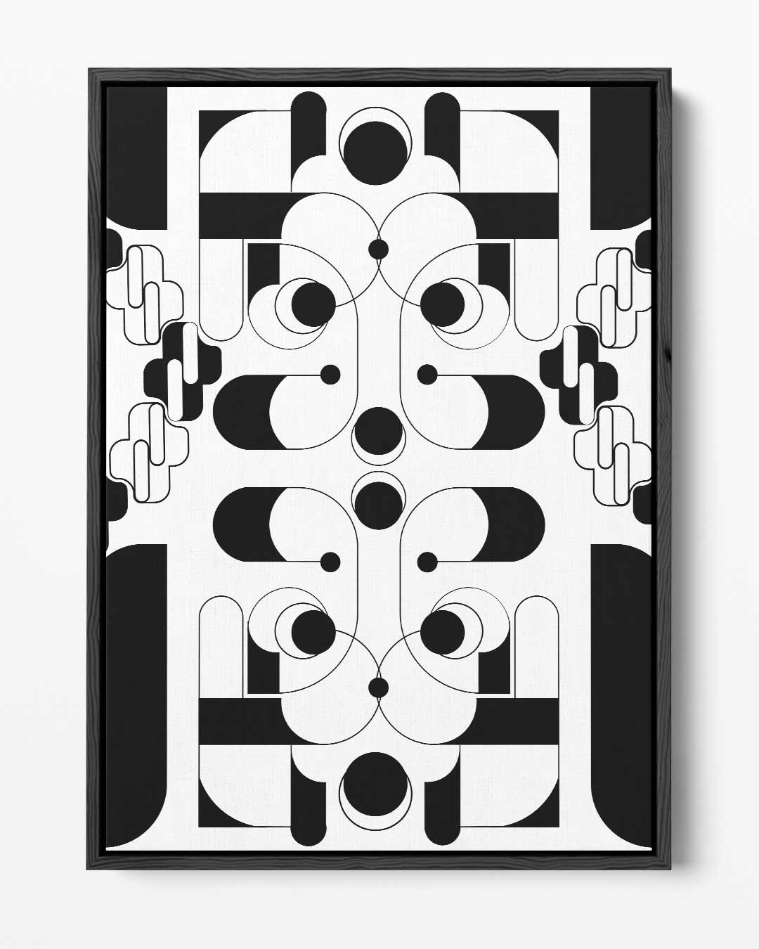 Geometrische Zwart-wit Harmonie Kunstwerk-canvas-dibond-plexiglas-wanddecoratie-WallArtistic