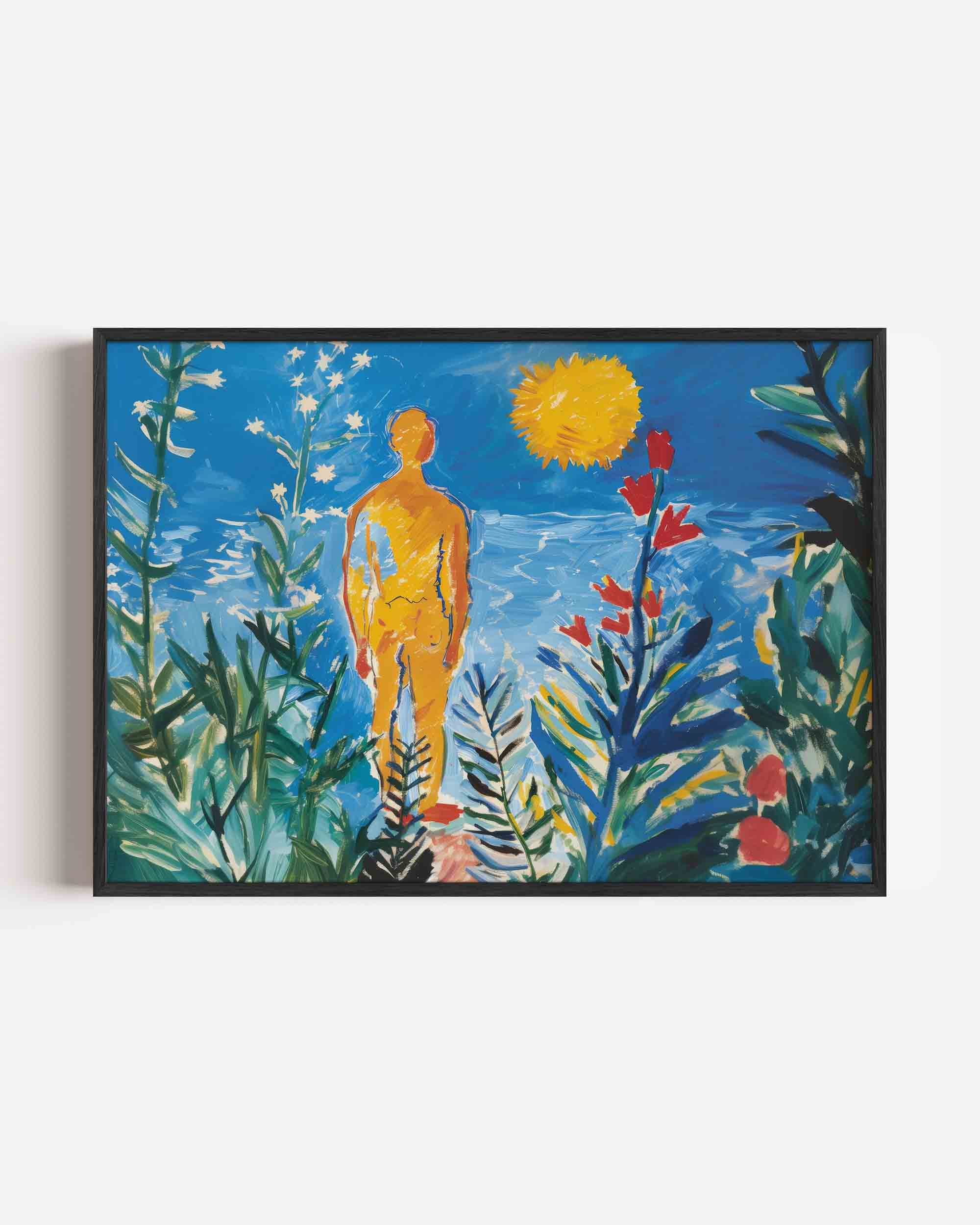 Figuur in kleurrijke natuur Poster
