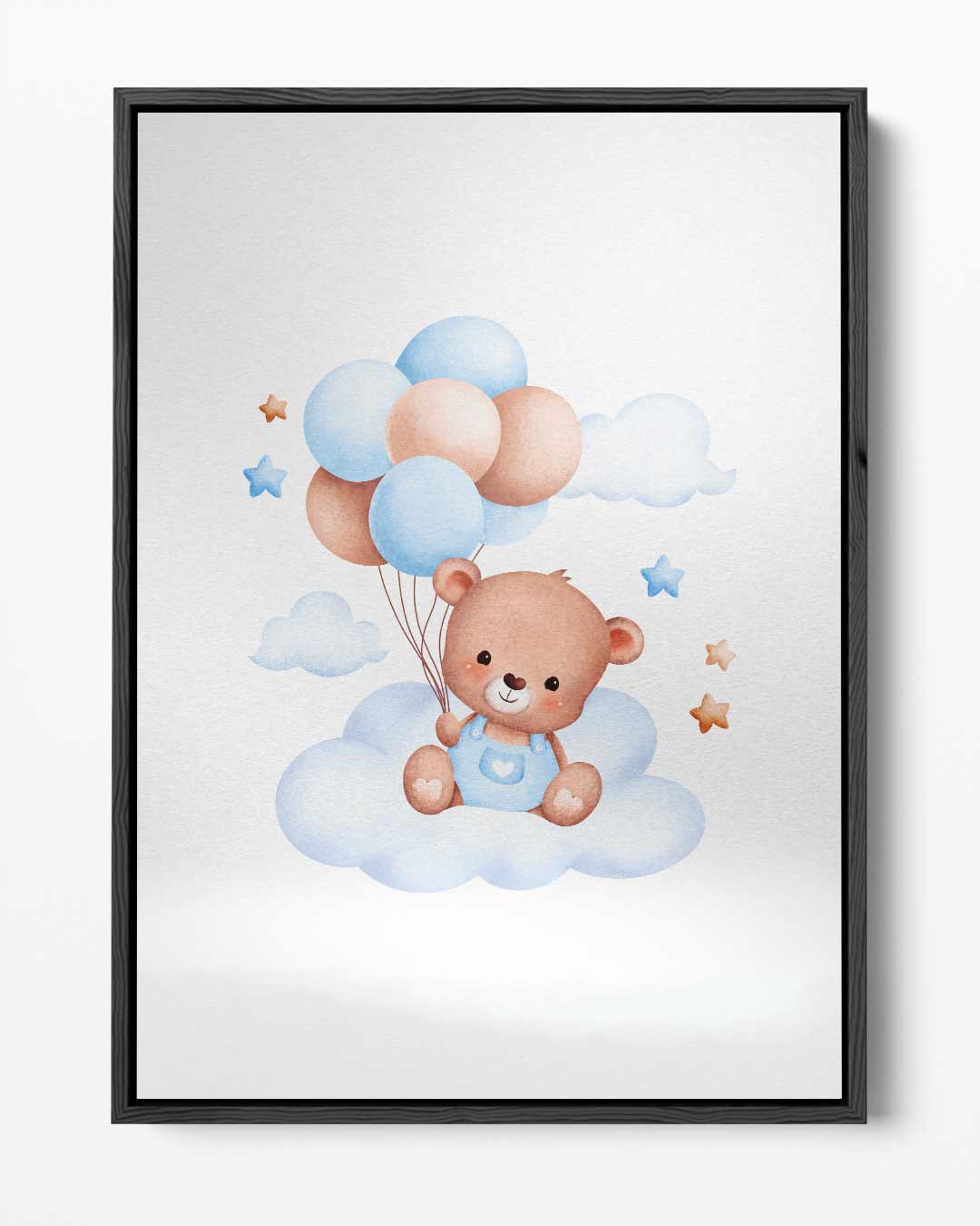 Dromerige Teddybeer op Wolk Kunstwerk-canvas-dibond-plexiglas-wanddecoratie-WallArtistic