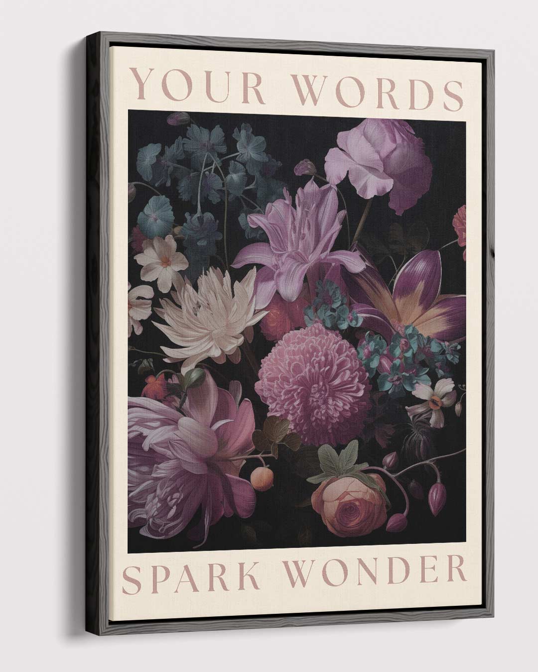 Bloemenpracht Woordenprint Kunstwerk-canvas-dibond-plexiglas-wanddecoratie-WallArtistic