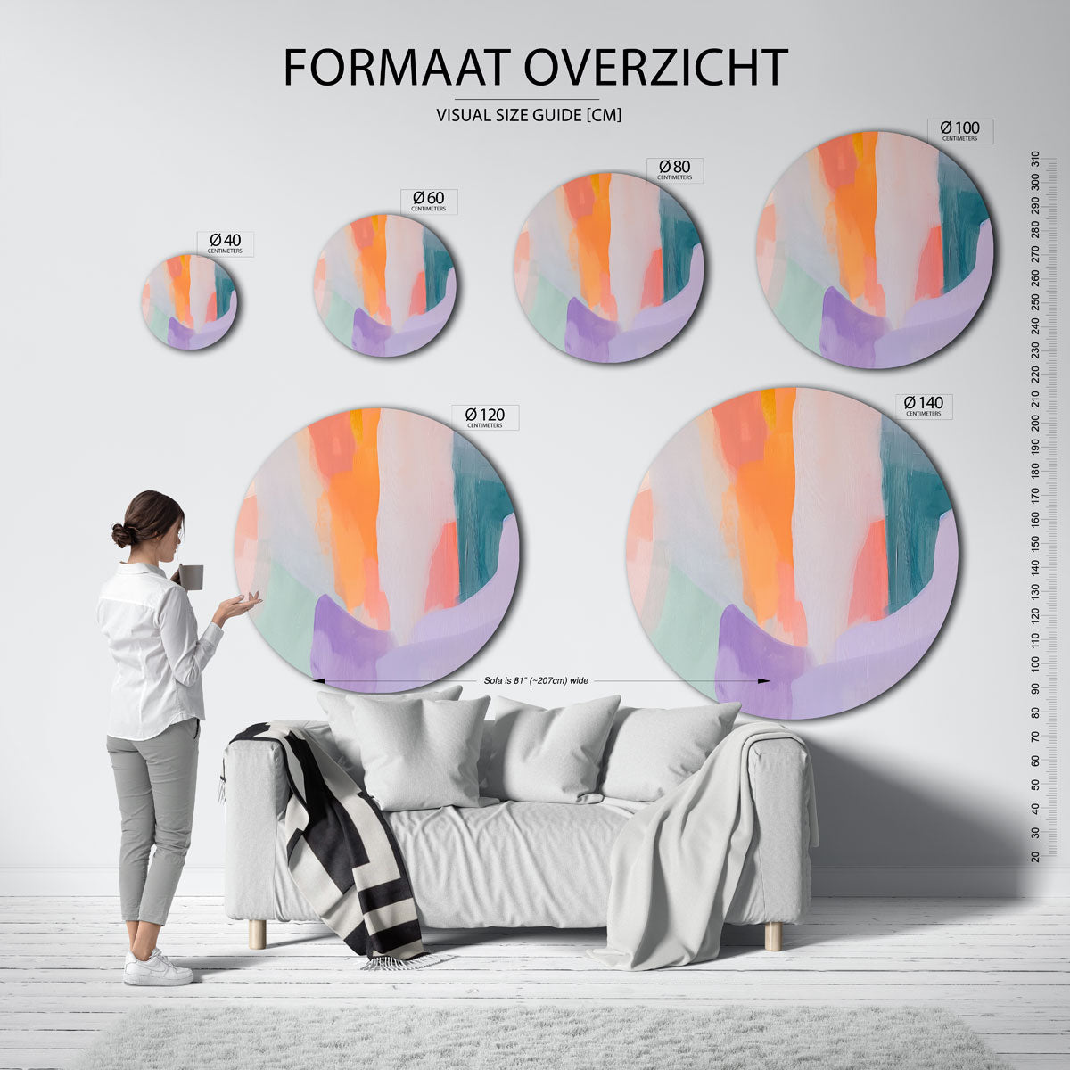 Abstracte vormen Muurcirkel