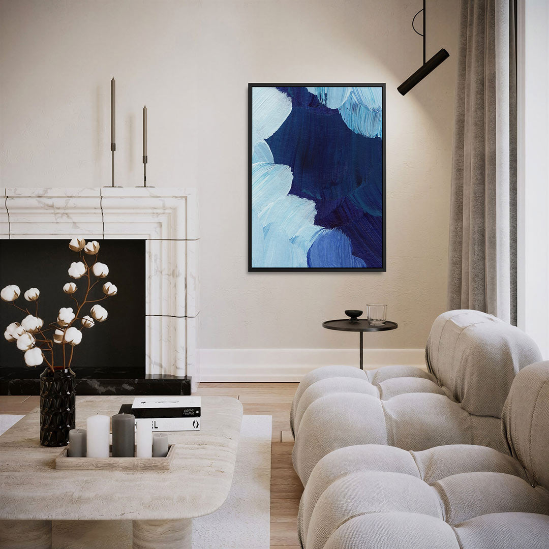 Dynamische blauwtinten Kunstwerk