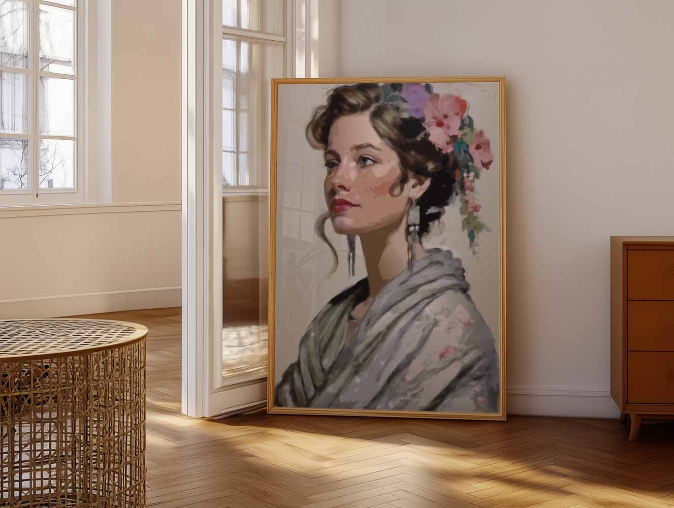 Vrouwelijke Elegantie In Bloemenpracht Poster