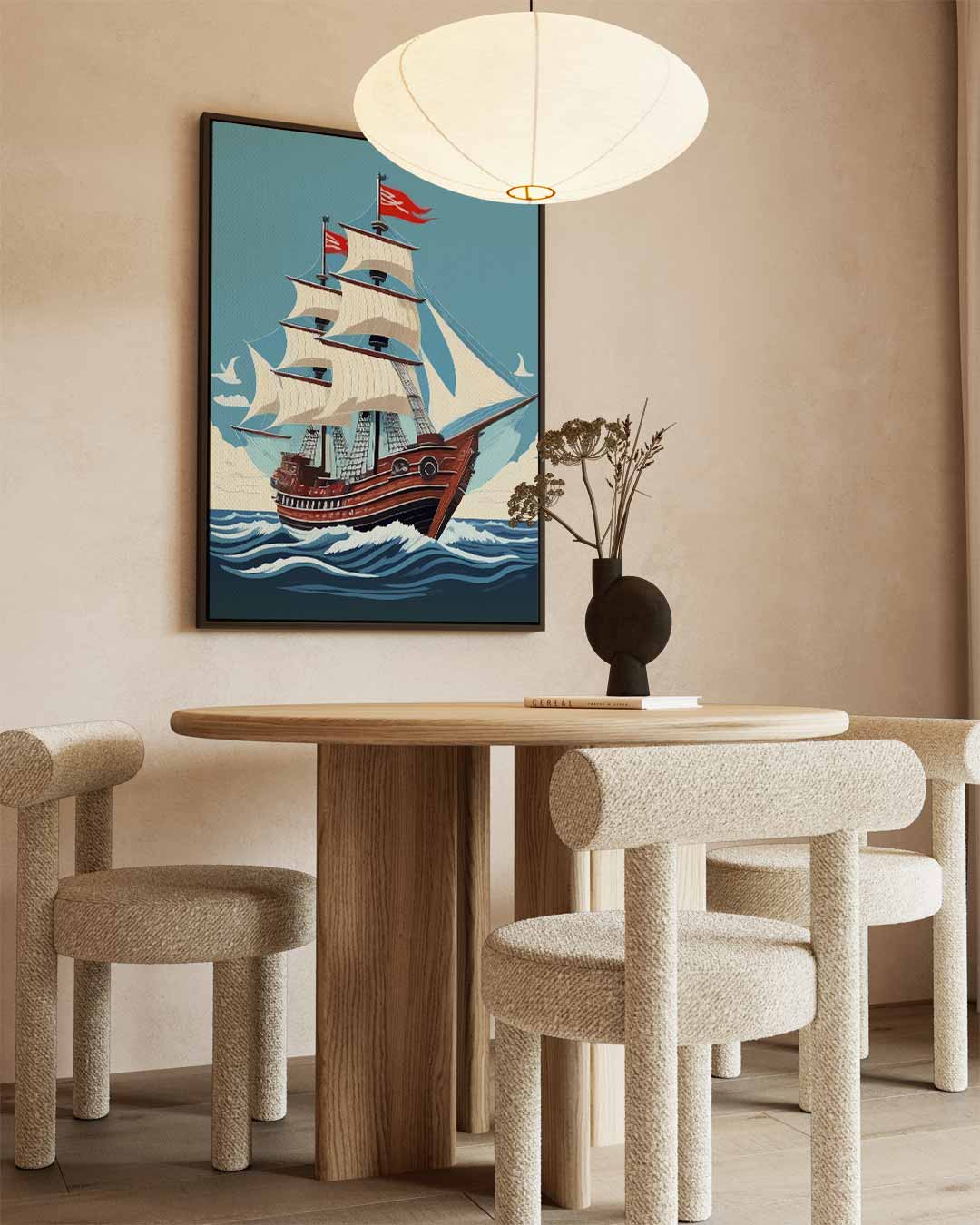 Avontuurlijk Zeilschip op Zee Kunstwerk-canvas-dibond-plexiglas-wanddecoratie-WallArtistic