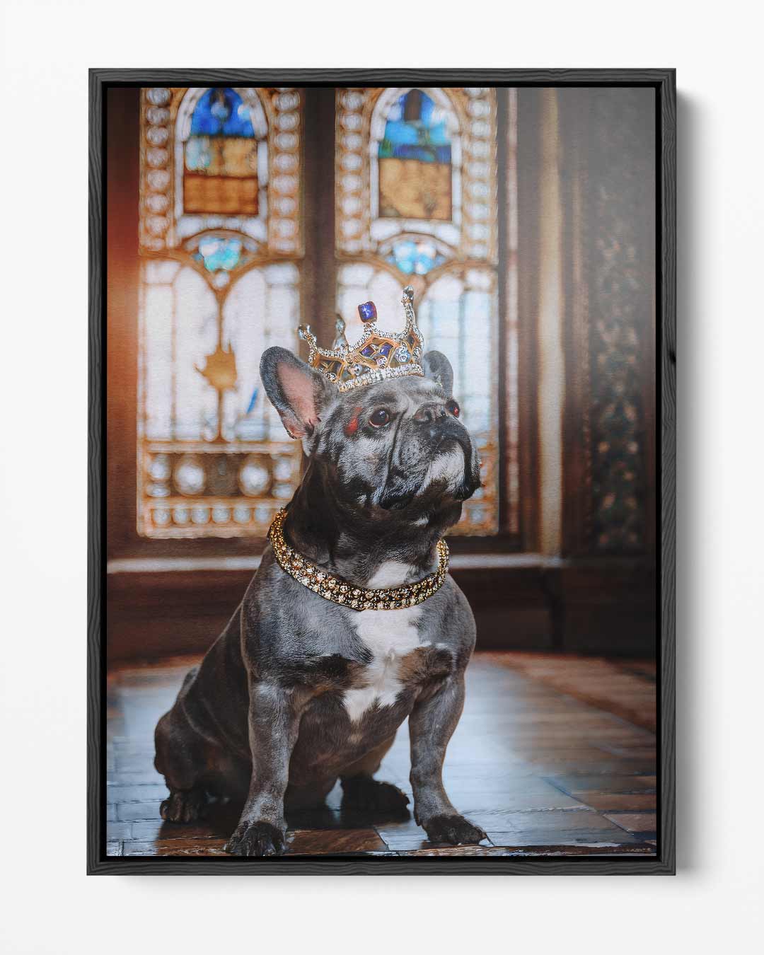 Koninklijke Bulldog Portret Kunstwerk-canvas-dibond-plexiglas-wanddecoratie-WallArtistic