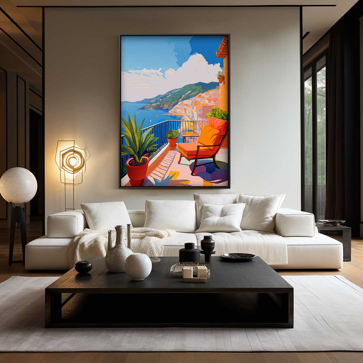 Zonnige Terrasdromen Kunstwerk-canvas-dibond-plexiglas-wanddecoratie-WallArtistic