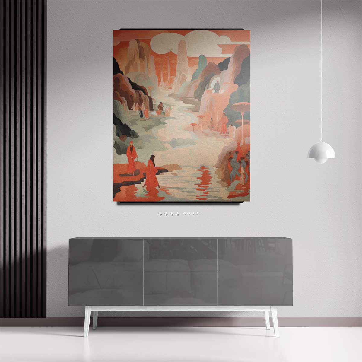 Magisch Landschap in Zachte Tinten Kunstwerk-canvas-dibond-plexiglas-wanddecoratie-WallArtistic