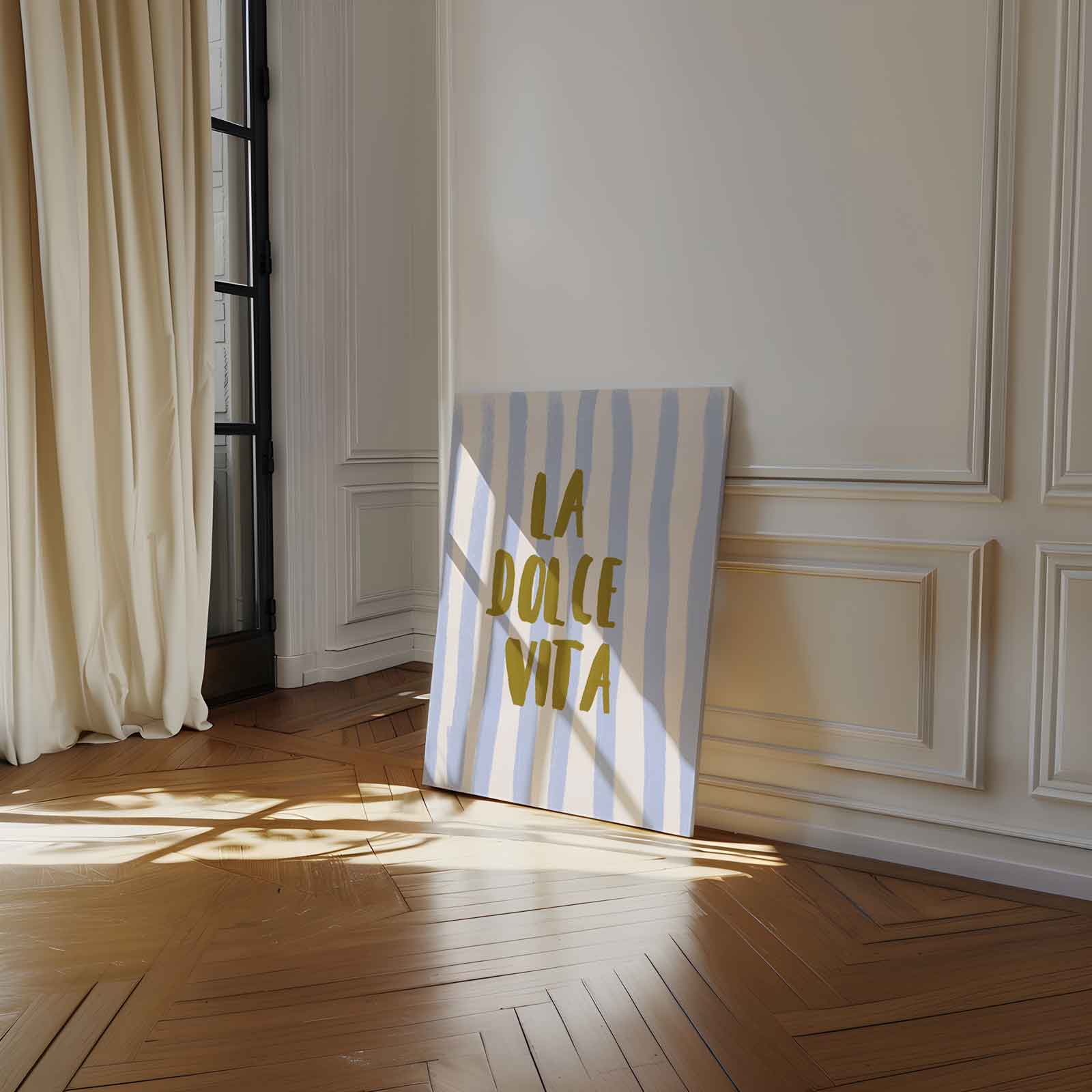 La Dolce Vita Strepen Kunstwerk-canvas-dibond-plexiglas-wanddecoratie-WallArtistic