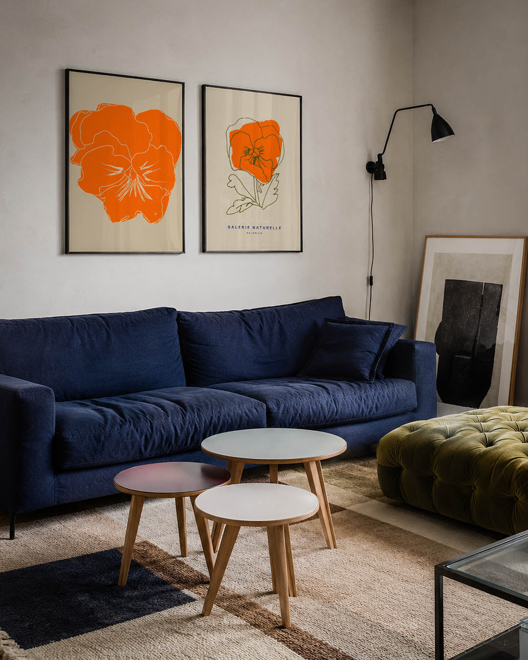 Bloemvormen en lijnen Posterset
