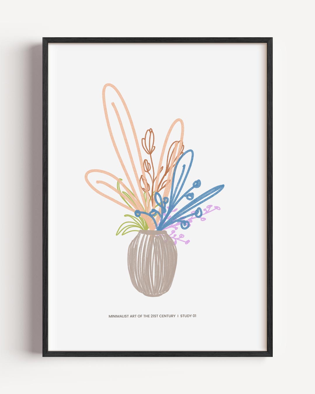 Minimalistische Bloemenvaas Illustratie Poster-WallArtistic