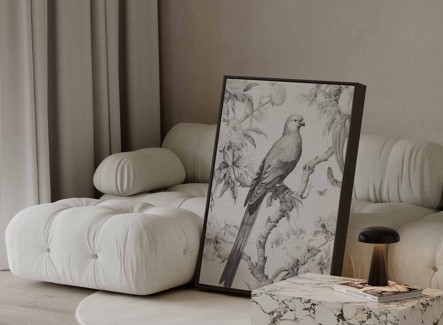 Elegante Parkiet in Bloemenpracht Kunstwerk-canvas-dibond-plexiglas-wanddecoratie-WallArtistic