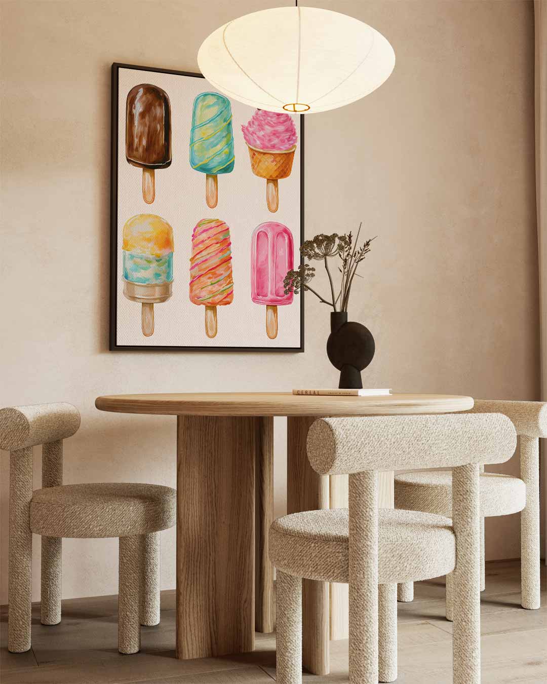 Kleurige IJsjes Illustratie Kunstwerk-canvas-dibond-plexiglas-wanddecoratie-WallArtistic
