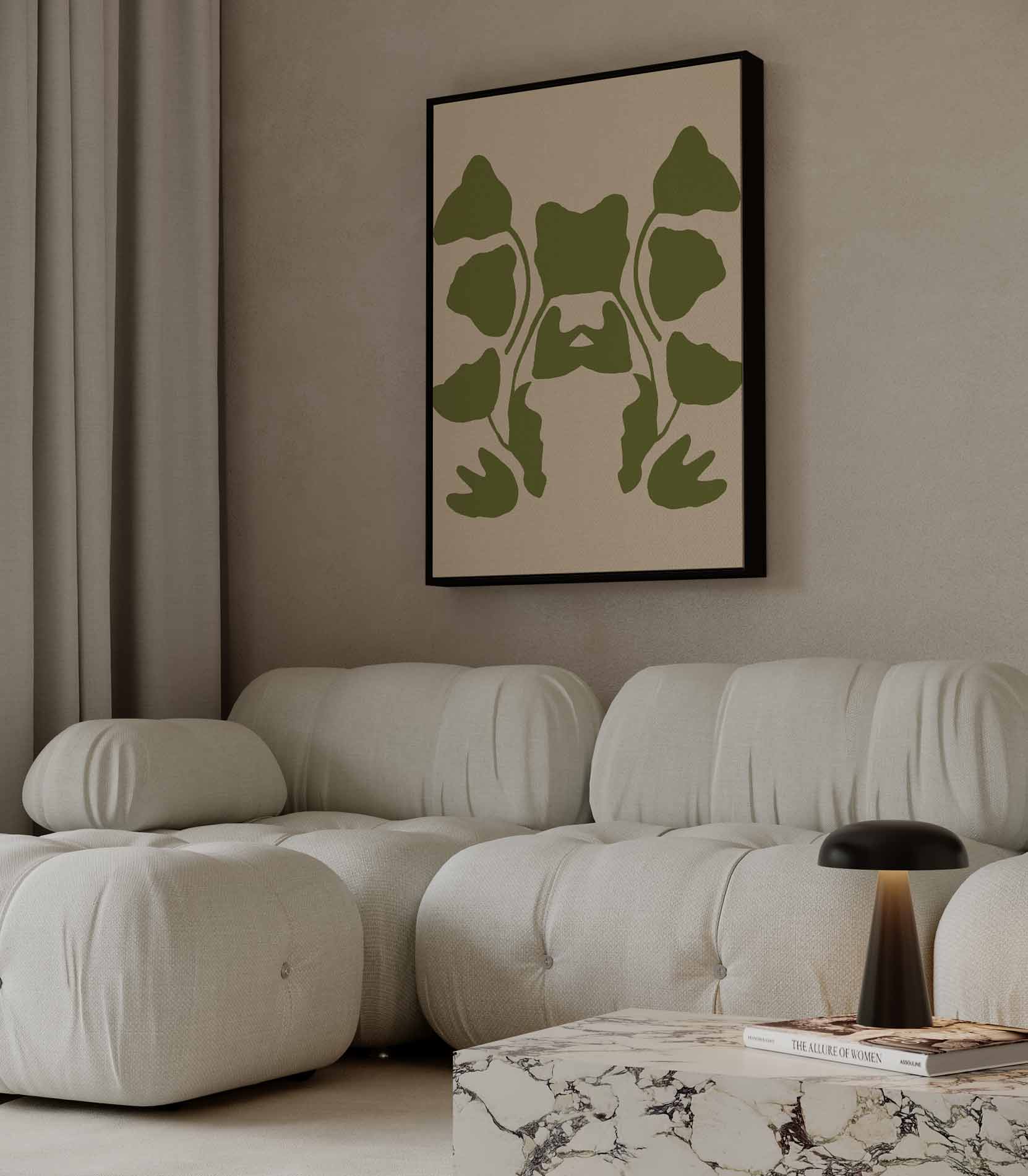 Speelse Symmetrie in Groen Kunstwerk-canvas-dibond-plexiglas-wanddecoratie-WallArtistic