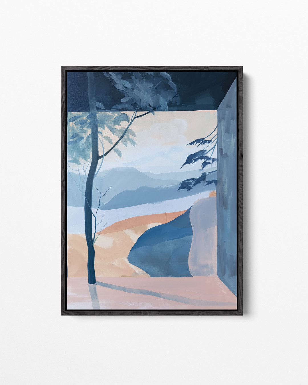 Landschap met blauwe tinten Kunstwerk
