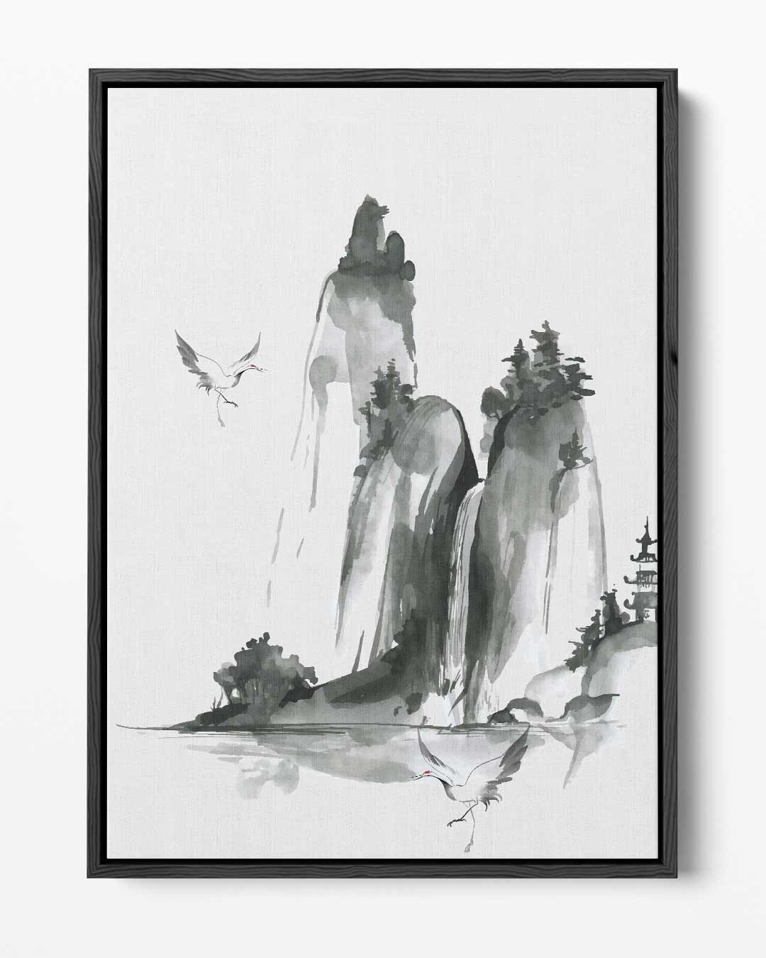Monochrome Berglandschap Kunstwerk-canvas-dibond-plexiglas-wanddecoratie-WallArtistic