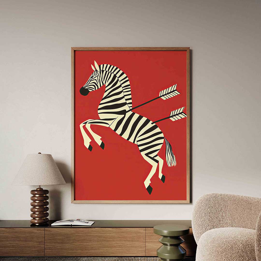 Zebra met pijlen Poster