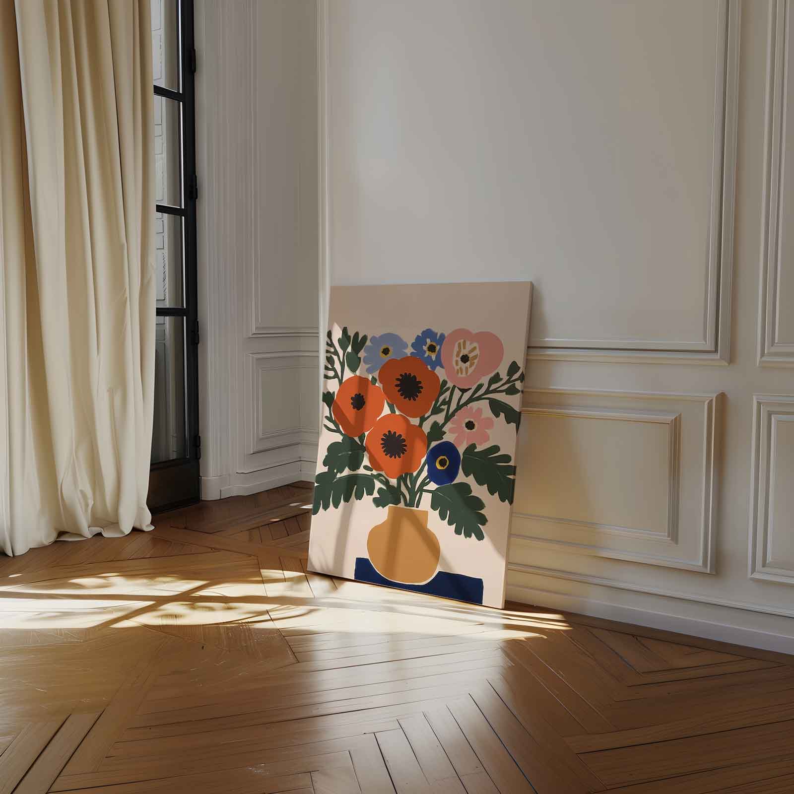 Kleurrijke Bloemenpracht Kunstwerk-canvas-dibond-plexiglas-wanddecoratie-WallArtistic