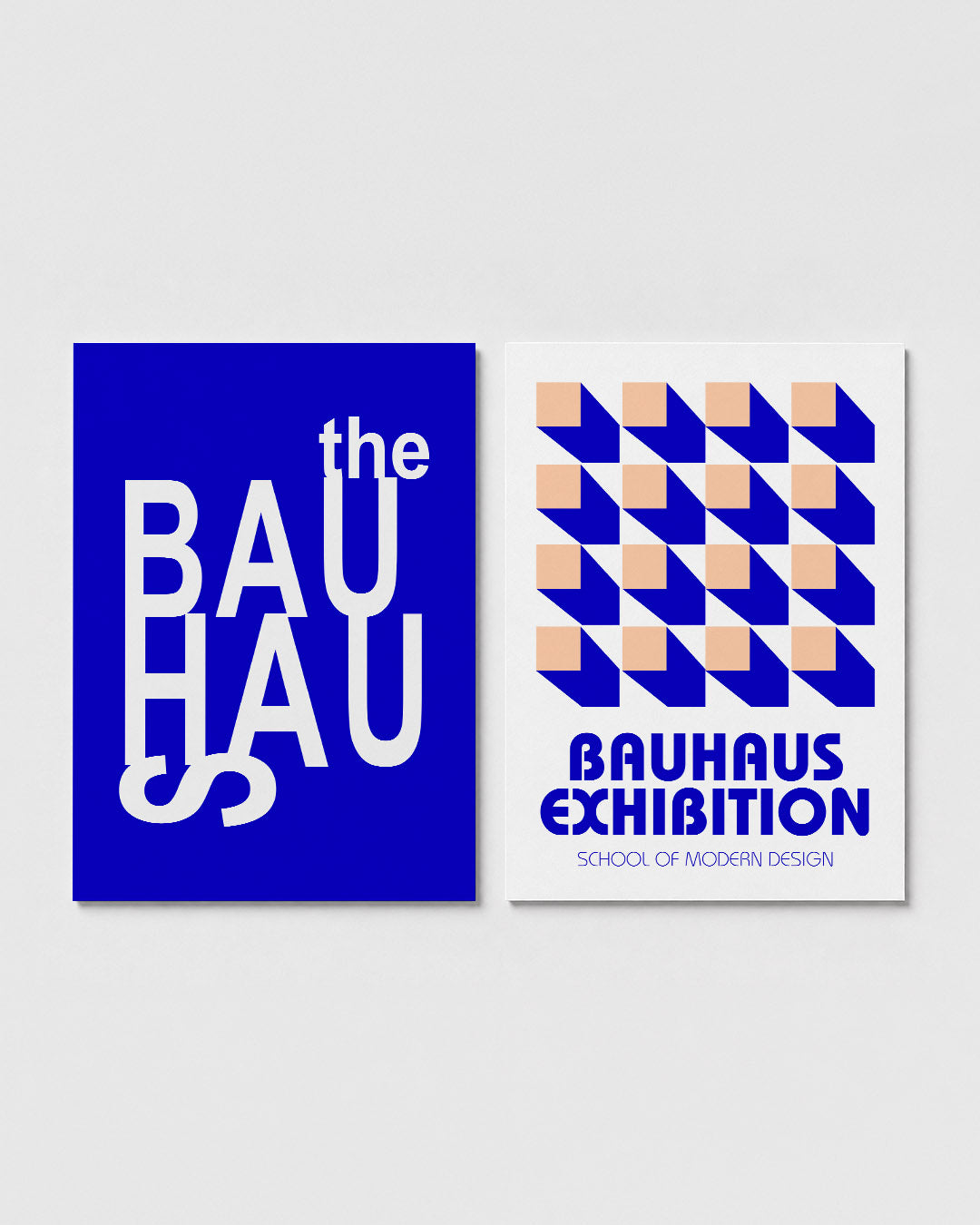 Typografisch blauw Posterset
