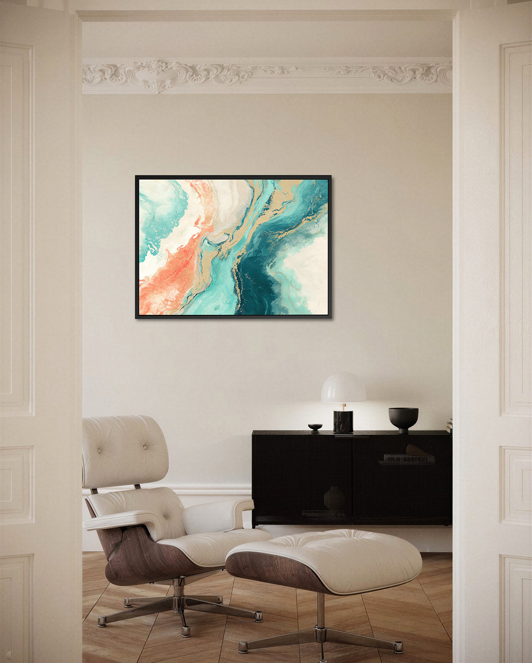 Vloeiende kleurencompositie Kunstwerk