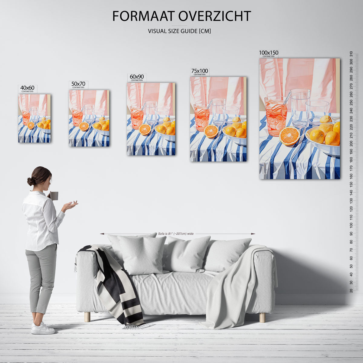 Citrus en glas Kunstwerk